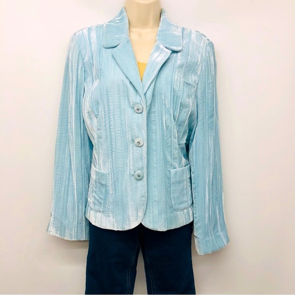 JH Collectibles Jackets & Blazers - JH Collectibles Baby Blue Velveteen Blazer